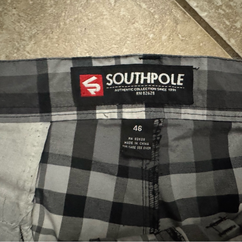 South Pole Black and Gray Athletic Shorts